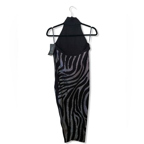 Retrofete Kaisley midi dress black crystal rhinestone knit party bodycon Revolve - Picture 14 of 17